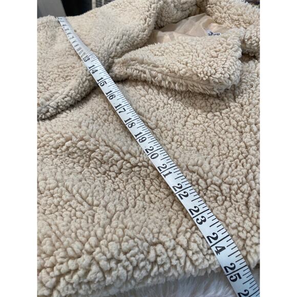 Zeagoo Beige Faux Sherpa‎ Fleece Teddy Coat Women's Double Breasted Cozy Jacket - Picture 6 of 11